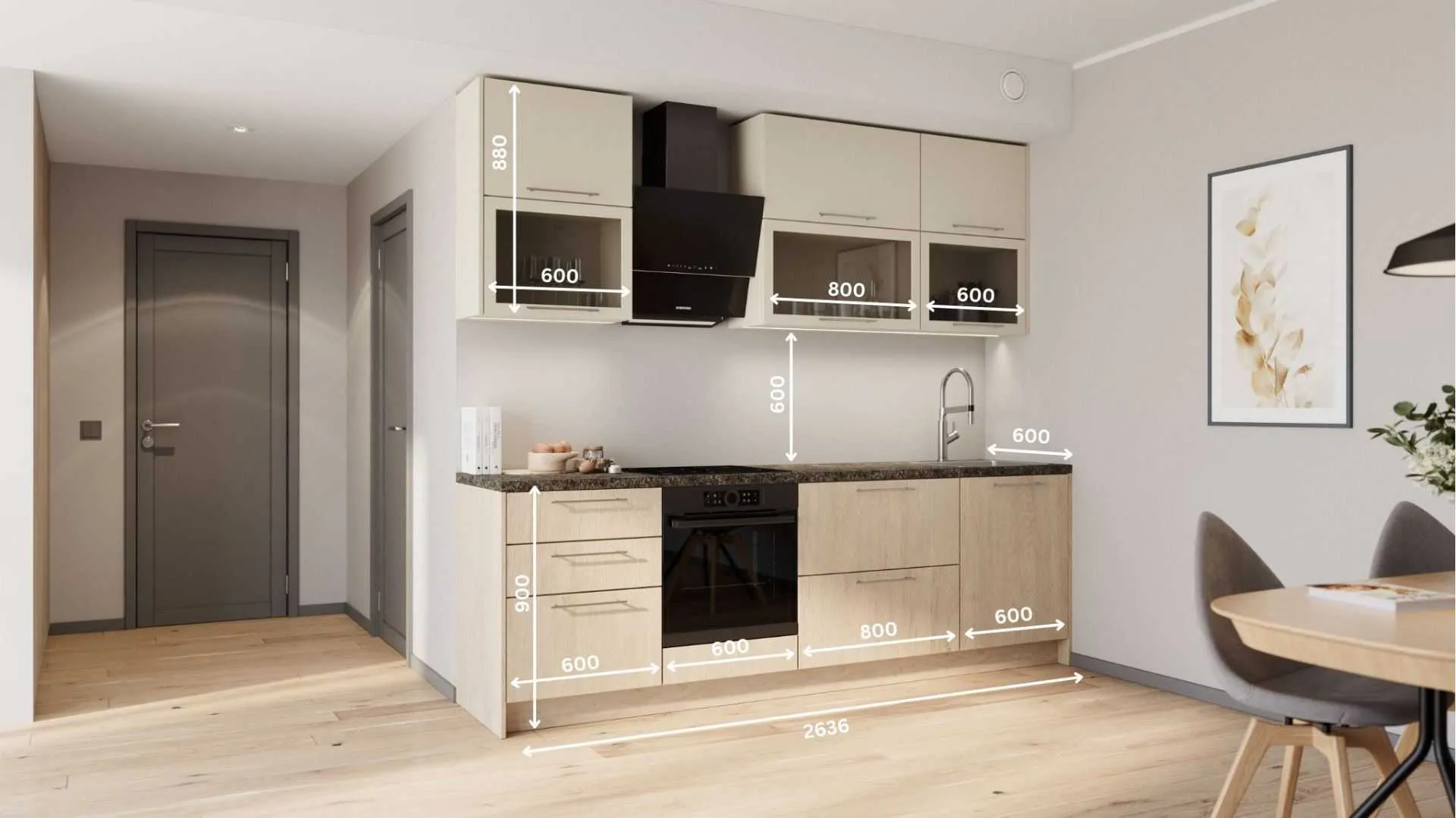 Liora sirge köögikomplekt 264 cm