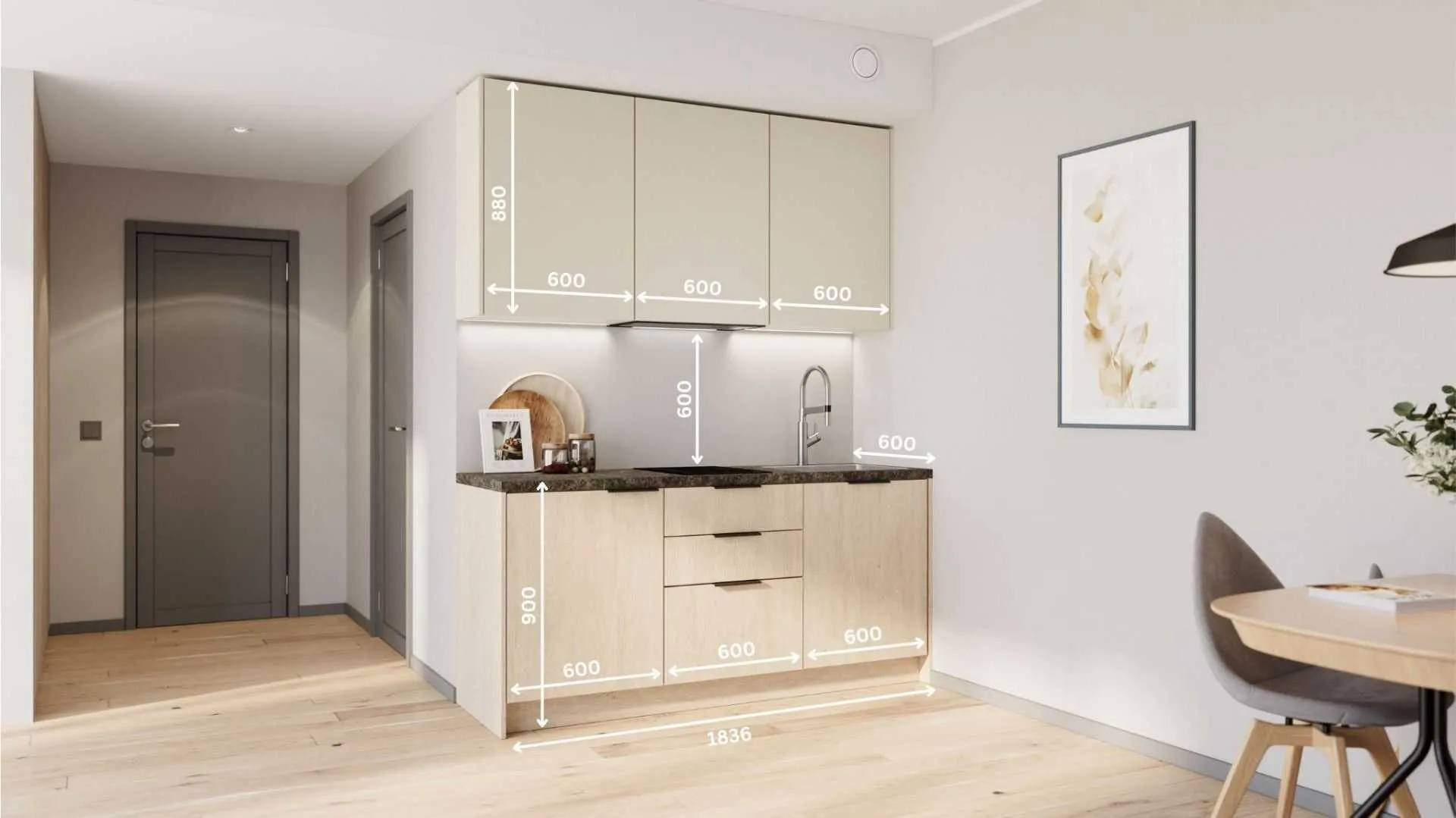 Mira miniköök 184 cm