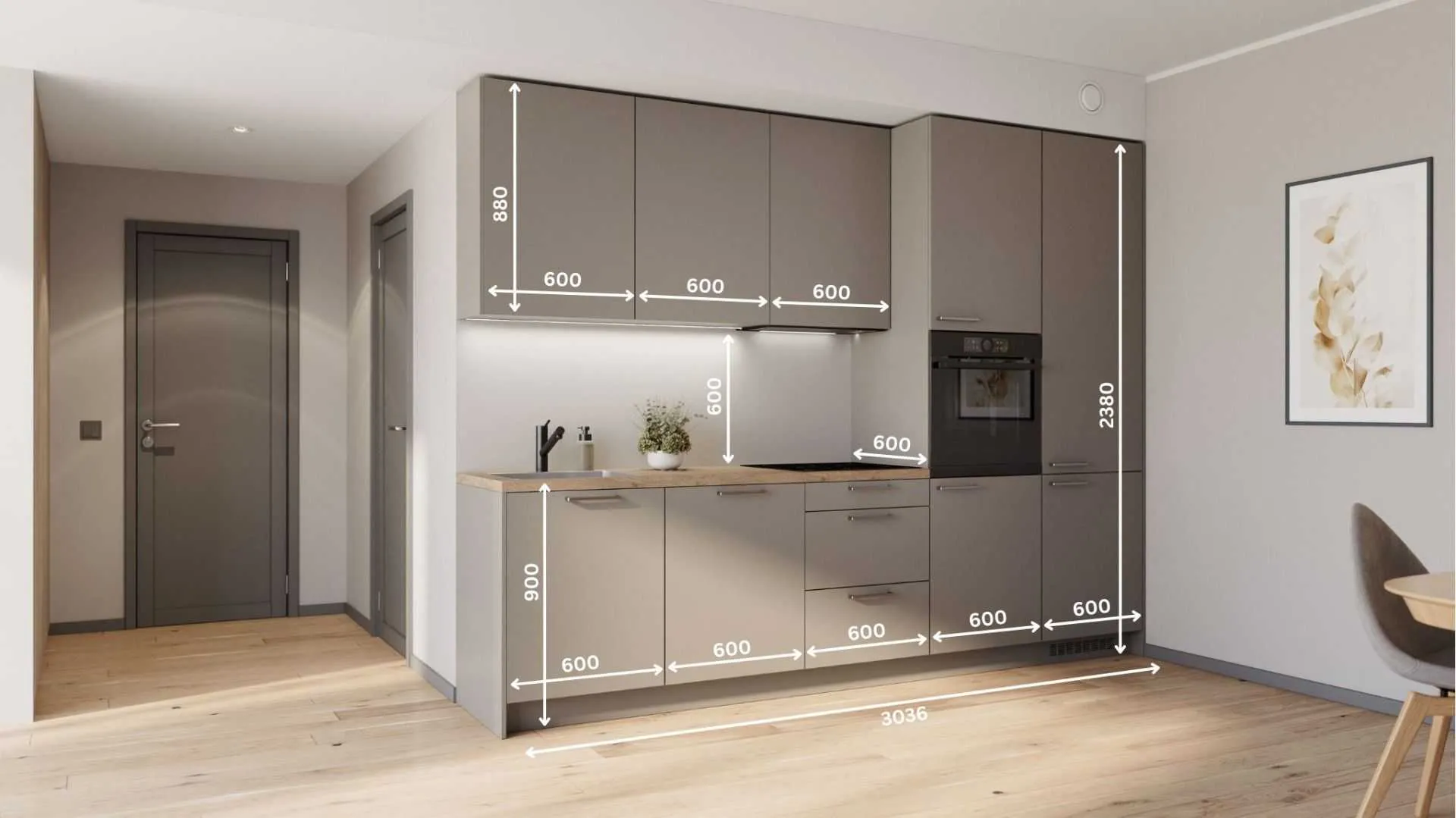 Arya sirge köögikomplekt 304 cm