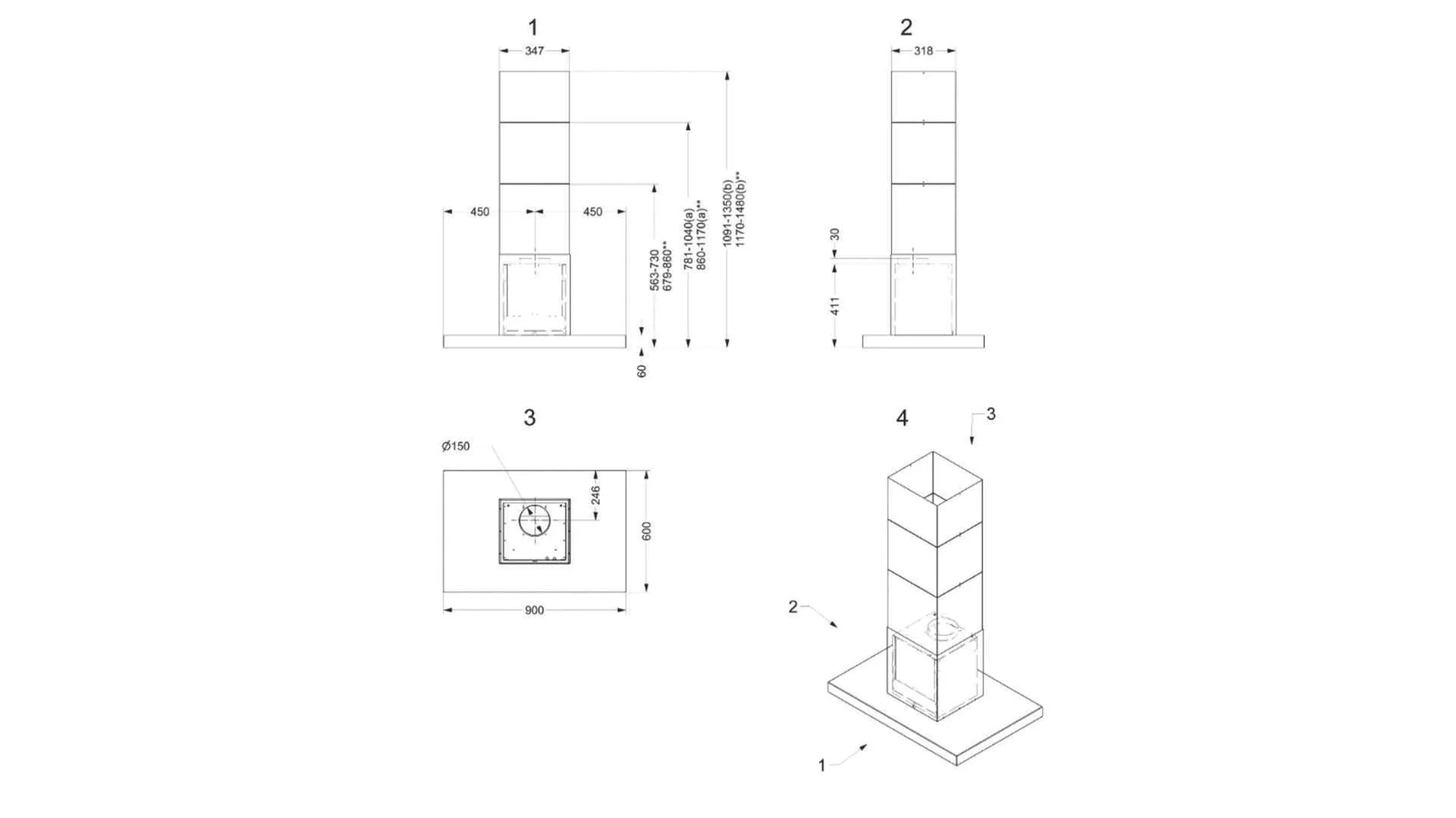 Novy air purifier for island Flatline 7645