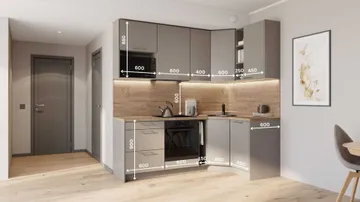 Alvaia nurgaga köögikomplekt 132×222 cm