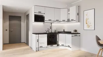 Mirelle nurgaga köögikomplekt 132×222 cm